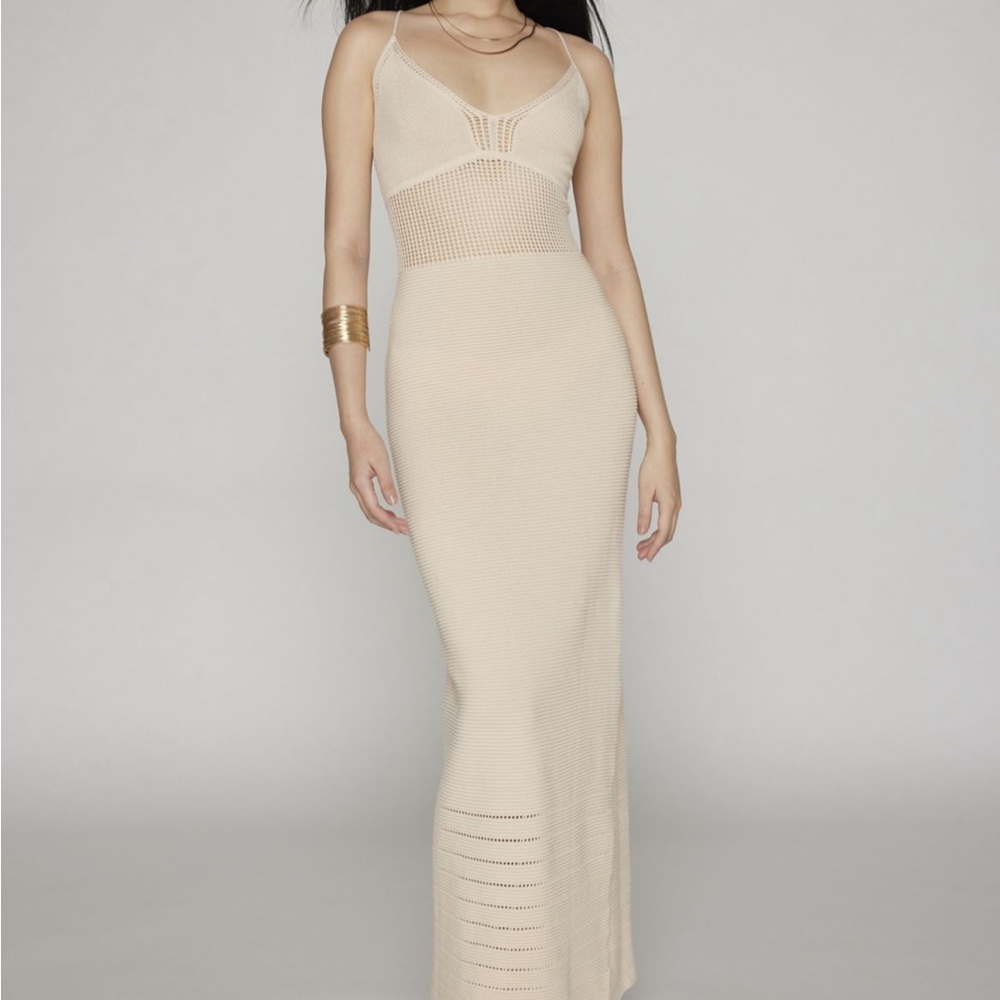 ANOTHER GIRL Cream Crochet Maxi Dress